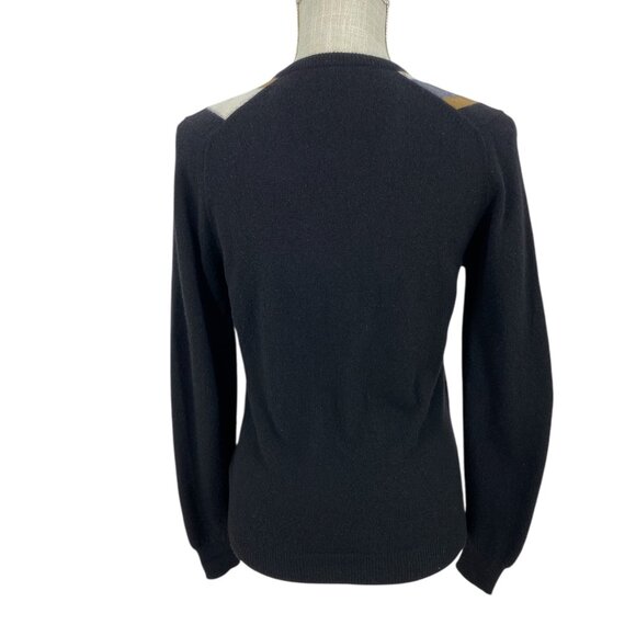 jaeger Cashmere V Neck Colour Block Retro Sweater Sz S - Picture 3 of 9
